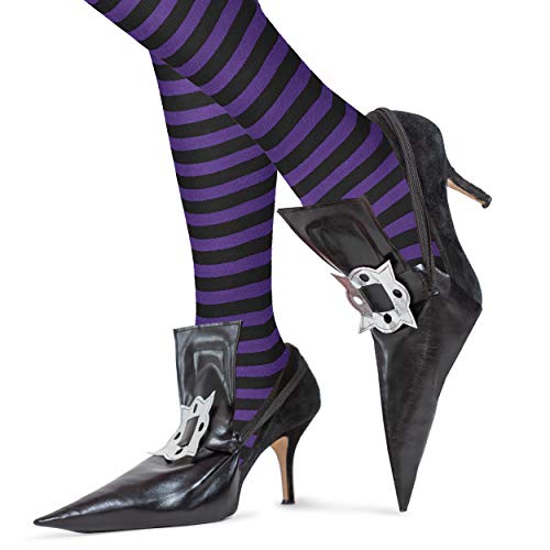 Skeleteen Witch Costume Shoe Covers - Wicked Hag Pointy Fake Shoe...