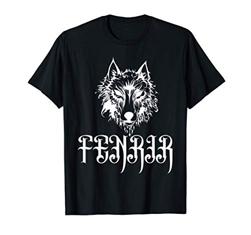 Fenrir Wolf Head Tee Odin Nordic Valhalla Mjolnir Wild Norse Camiseta