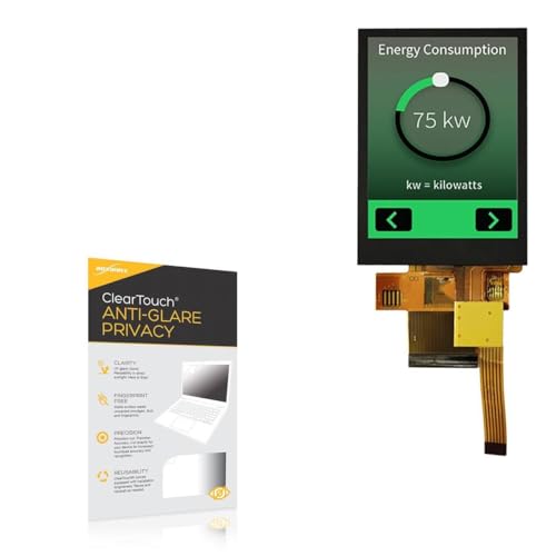 BoxWave Screen Protector Compatible with Newhaven Display NHD-2.8-240320AF-CSXP-FCTP - ClearTouch Anti-Glare Privacy (2-Pack), Privacy Screen Protector Flexible Film Anti-Glare