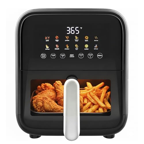 HealSmart 7.5QT Large Air Fryer with Visible...