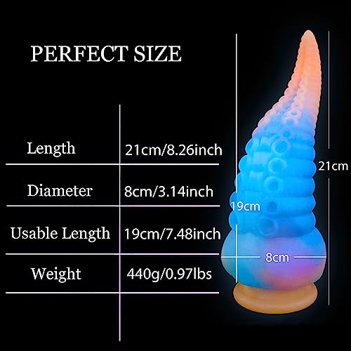Realistischer Monster Silikon Dildo-8.3'' Big Anal Glowing Tentacle Dildo mit starkem Saugnapf, Octopus Huge Monster Thick Dildo für Frauen, Liquid Silicone Anal Plug Prostate Massager Adult Sex Toy – Bild 5