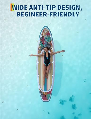 Inflatable Paddle Board for Adults, 10'6"/11" Inflatable Stand Up Paddle Board with Premium Accessories, Non-Slip EVA Deck, Ultra-Light Carry Bag, Pump, SUP Board for Adult (Yellow, 10.6ft)