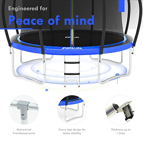 Trampolines 12FT with Enclosure Net 450LBS Weight Capacity Recreational Trampoline for Kids Adults Family Happy Time - ASTM Approved - Thumbnail 4