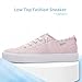 Obtaom Women's Play Fashion Sneaker Coral Pink Comfortable Walking Shoes Sweet Pink Canvas Slip on Shoes(Pink US10)