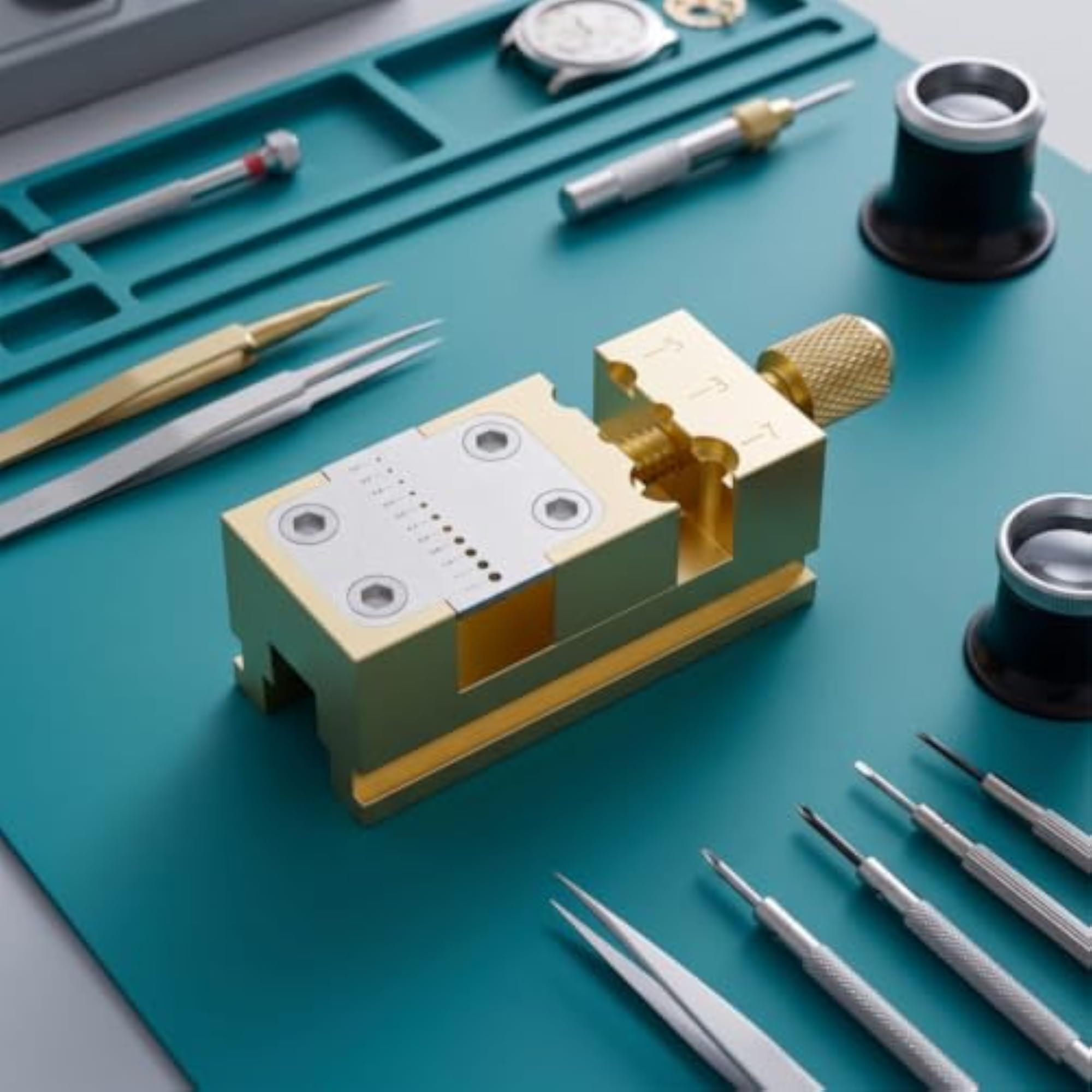 Precision Watchmaker Vise with 11 Holes, Compact Design