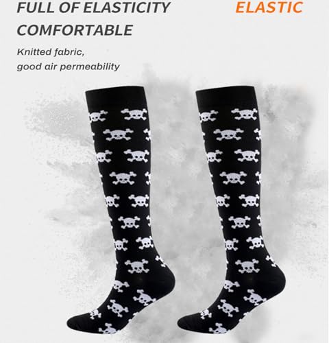 Image of Women's Knee High Compression Socks for Running Work Support Nurses Pregnancy Travel,Colorful Over The Calf Socks,#W402