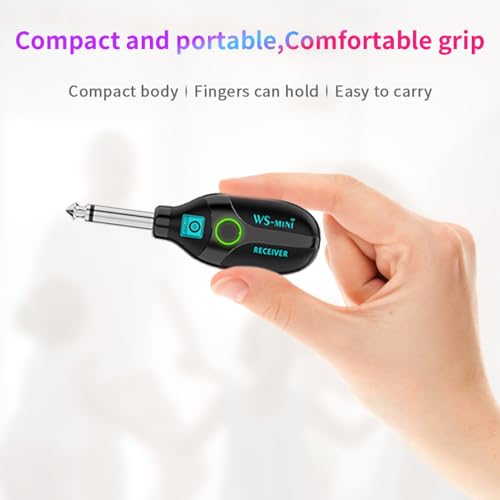 Sistema inalámbrico para guitarra 2.4G 48K/16bit transmisión en tiempo real con batería recargable y 4 canales con luces indicadoras coloridas miniatura 5
