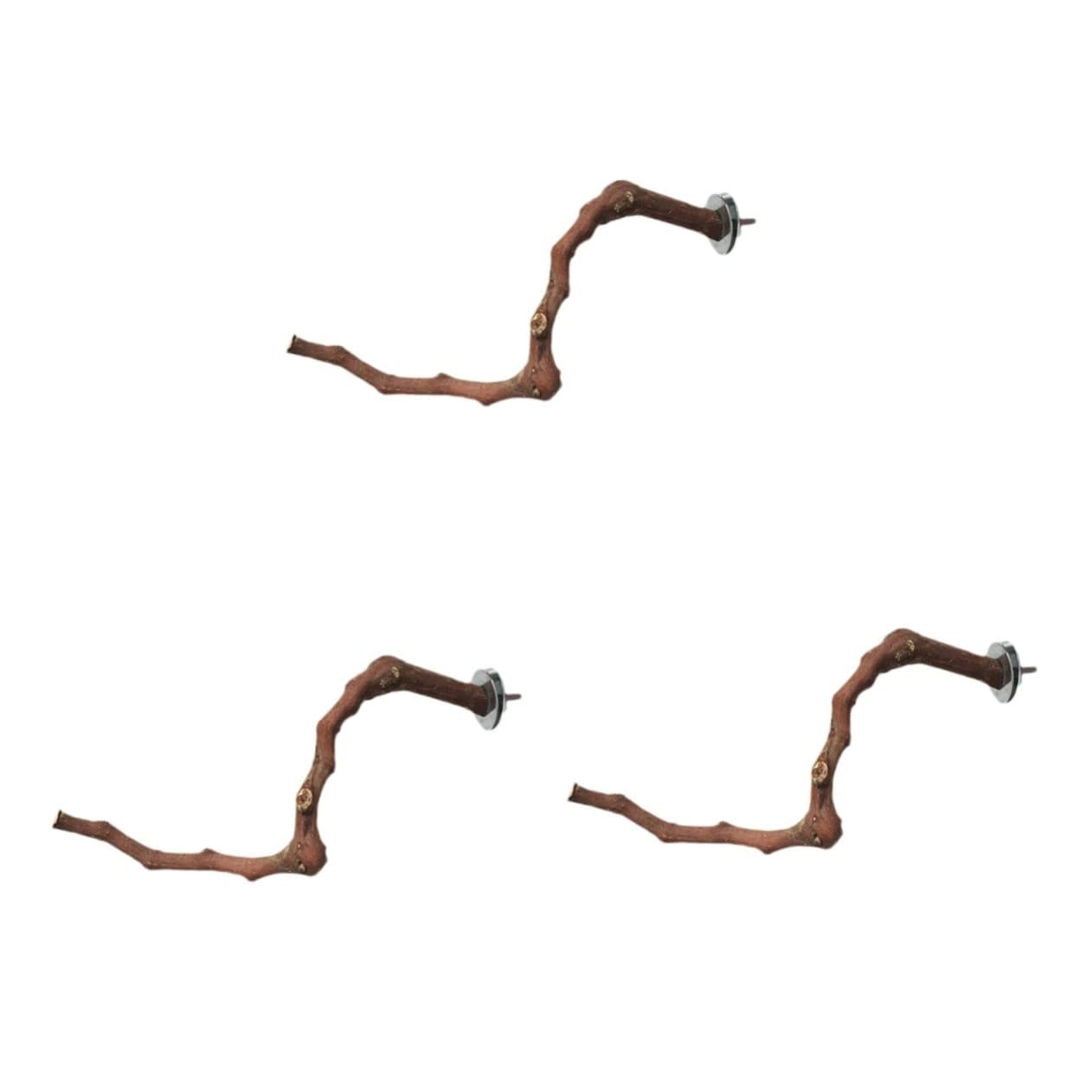 POPETPOP Lot De 3 Jouets pour Cage À Oiseaux Tige Debout Jouet Dentraînement pour Perroquet Jouet À Mâcher pour Animaux De Compagnie Branche en Bois Naturel Jouets Dexercice pour Oiseaux