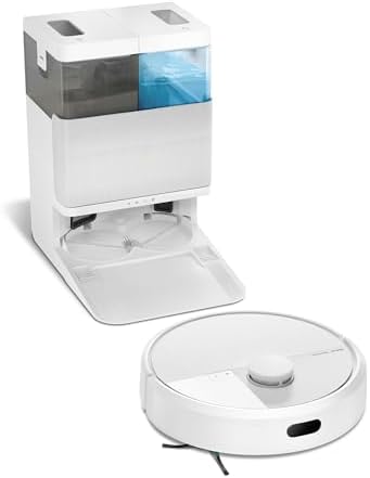 iRobot Roomba Plus 405 Combo + Stazione AutoWash, Robot Aspirapolvere Lavapavimenti, LiDAR, Rilevamento Tappeti, Previsione Pulizia Pavimento, DualClean, SmartScrub, Controllo Vocale e App, Bianco