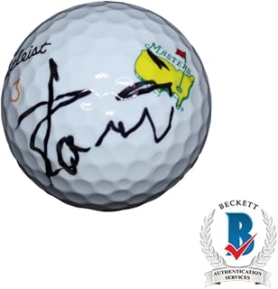 JORDAN SPIETH SIGNED AUTOGRAPH AUGUSTA MASTERS LOGO GOLF BALL A W/BECKETT AUTHENTICATION BAS COA - PGA TOURNAMENT WINNER, 2015 MASTERS CHAMPION, 2015 US OPEN CHAMPION, 2017 BRITISH THE OPEN CHAMPION