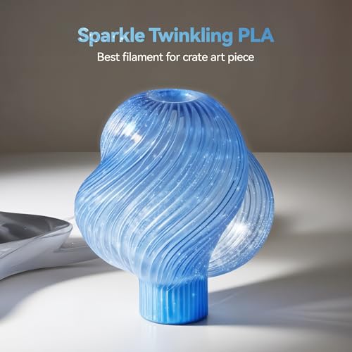 Image of SUNLU Shiny Sparkle PLA Filament 1.75mm, Galaxy Glitter 3D Printing Filament, Dimensional Accuracy + /- 0.02mm, 1kg Spool, Works with Most FDM Printers, Twinkling Blue