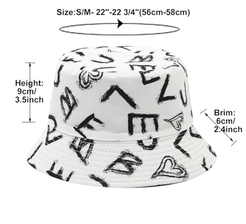 Image of Quanhaigou Bucket Hat for Men Women,Packable Reversible Printed Sun Hats,Fisherman Outdoor Summer Travel Hiking Beach Caps