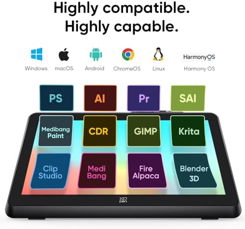 XPPen Artist 22 Plus 130% sRGB Drawing Tablet with Screen, 16.7 Million Colors Art Tablet with 16384 Pressure Stylus, Full Laminated, Anti-Glare Display Computer Graphic Tablet (22 inch) - 4