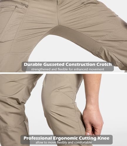 CARWORNIC Men's Lightweight Tactical Pants Ripstop Military Cargo Pants Water Resistant Outdoor Hiking Work Pants