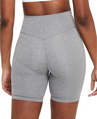 Nike Women's One Logo Mid-Rise Dri-Fit 7" Bike Shorts (As1, Alpha, M, Regular, Regular, Iron Grey/Heather/White, Medium) #TOP1