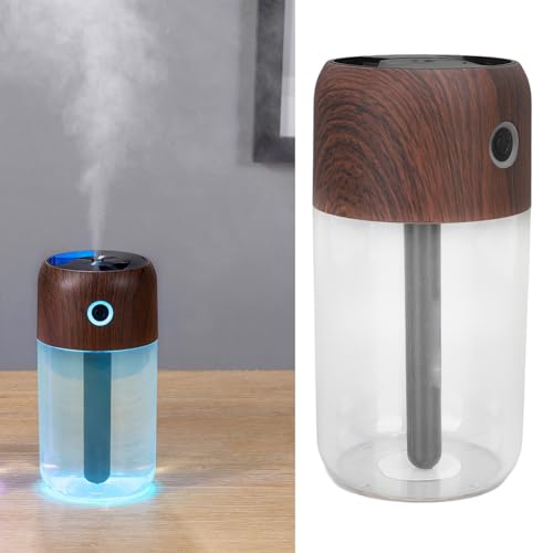 Mini humidificateur bureau 300ml aspect bois avec veilleuse - 7