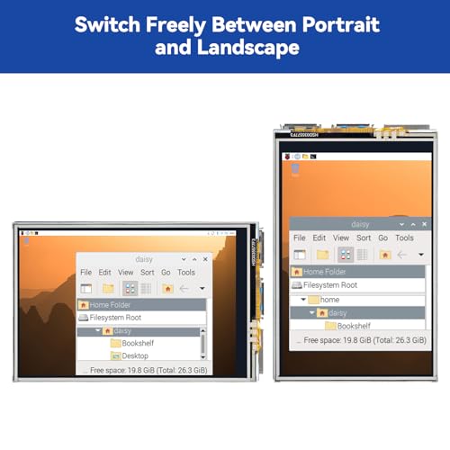 Image of SunFounder 3.5 Inch 480x320 Touch Screen IPS LCD SPI Display Monitor with Stylus for Raspberry Pi 5 /4B /Pironman 5 /Max, 50 FPS, 65K Colors, 40pin, Trixie, Ubuntu, Kali Linux, RetroPie