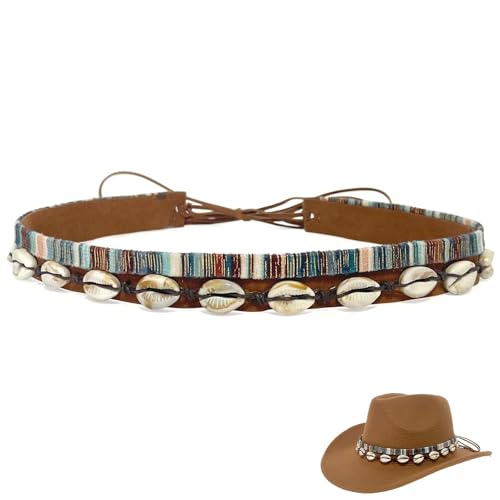 Image of Cowboy Hat Bands for Men Women, Leather Hatbands Belt for Cowboy /Western /Fedora /Cowgirl Hats