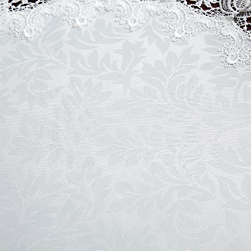 Elegant White Lace Jacquard Round Doily Tablecloth Table Topper Decoration Cover For Home Dresser Scarf And Table Centerpiece 24 Inch #TOP4