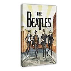 Poster Beatles sur toile pour décoration de chambre à coucher, paysage sportif, bureau, chambre, cadre cadeau : 50 x 75… - Les Beatles, Paul McCartney, John Lennon, RIngo Starr, George Harrison