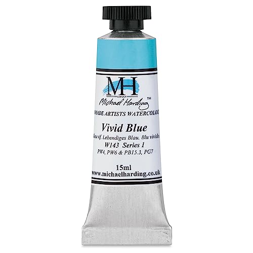 Michael Harding Professional Watercolors - 15ml Tubes (Vivid Blue), 14.79 ml (Pack of 1)