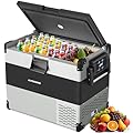 AUTOOMMO 12 Volt Refrigerator, 55 Quarts Car Refrigerator (-4?~50?), Portable Car Freezer Fridge with 12/24V DC 100/240V AC Adapter for Camping Travel and Truck RV SUV Van Boat Home Use