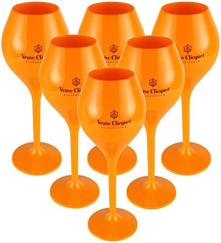Veuve ClicquotSet of 6 Champagne Glasses - Rich Champagne Glass - Acrylic Yellow - Small - 260ml