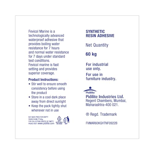 Image of Fevicol Marine, 60kg - Fast Setting | Best in class waterproof adhesive | Superior Coverage | Bonds with Plywood, Laminates