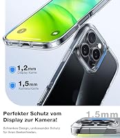 TORRAS Guardian für iPhone 16 Pro Max Hülle Bruchsicher Echter Militärschutz Anti-Gelb Glaskar Handyhülle iPhone 16 Pro Max Case Kratzfest Stoßfest Schutzhülle Dünn Cover Transparent – Ansicht 4