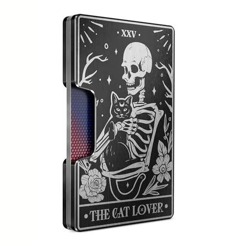 Image of Engraved Aluminum Wallet for Men - Slim Money Clip & Card Holder with Engraved Finish. Enhanced RFID Blocking, Compact, Unique & Minimalist Wallets