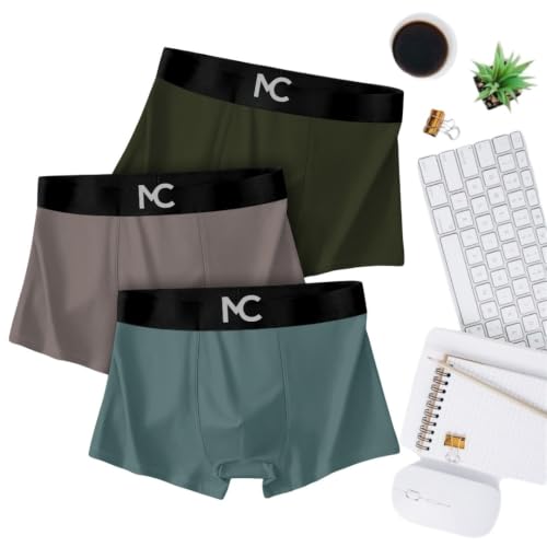 Image of Men's Microfiber Boxer Briefs for Men | Ultra Soft, Breathable, Moisture Wicking Stretch Trunks | Anti-Chafing Comfort | Elastic Waistband Pack of 3