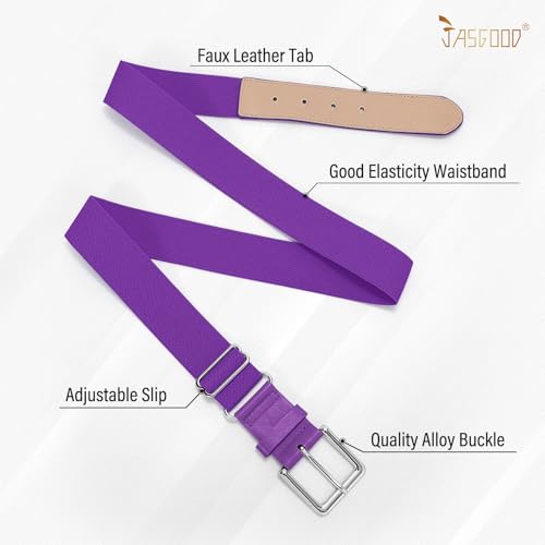 Image of JASGOOD 2 Pack Baseball Socks and Belt Combo Set Softball Socks and Belts Elastic Waist Belt for Youth and Adult Boys