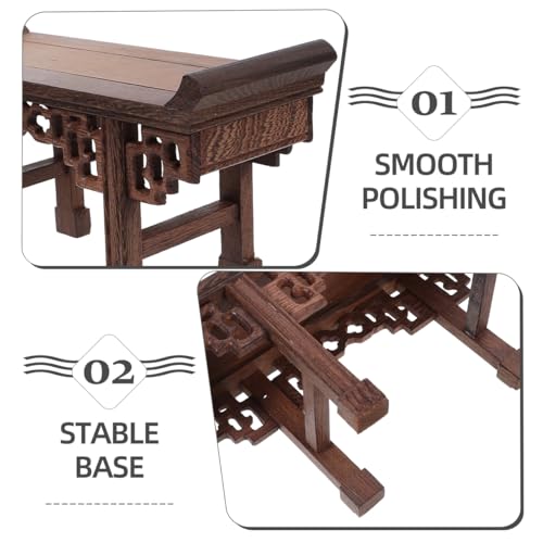 Table d'autel en bois d'aile de poulet artisanale pour statue Bouddha - 5