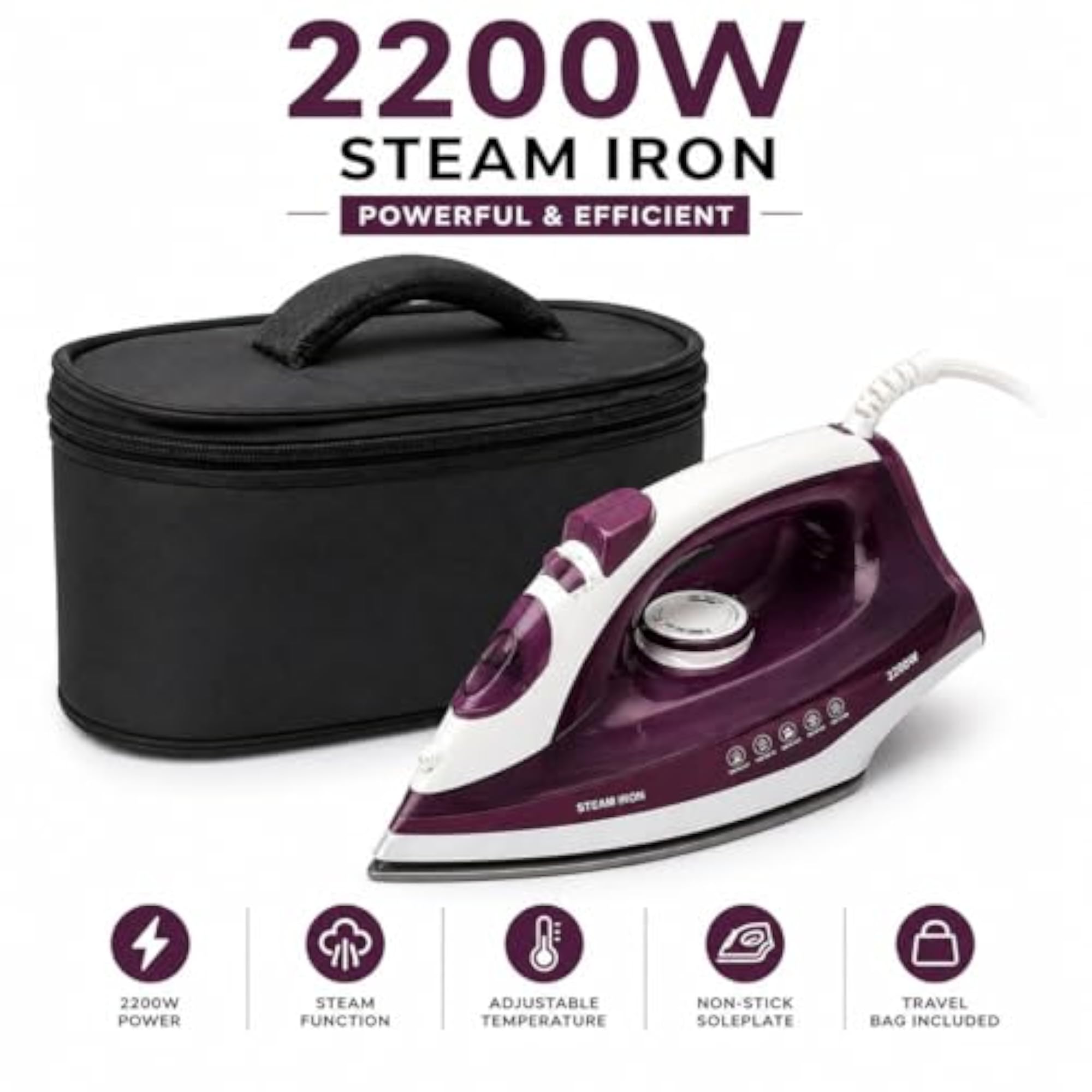 Iron Travel Bag with Handle, Dustproof, Zipper Closure