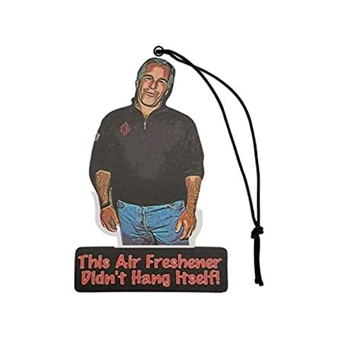 Jeffrey Epstein Air Freshener - This Air Freshener Didn't Hang Itself! - Funny & Cool Car Accessories for Men and Women - Car Hanging Interior Fragrance Decor - Conspiracy Theory (5 Pack) Cover