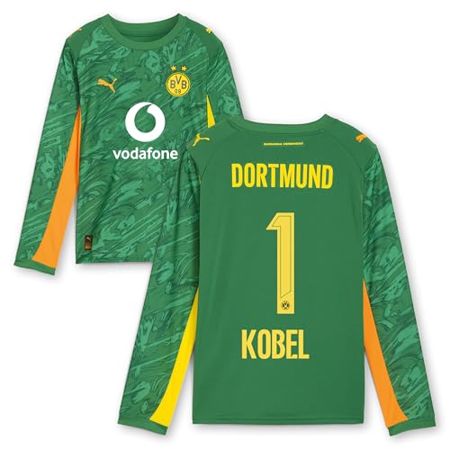 PUMA BVB Torwarttrikot grün Saison 2025/26, Größe:152, Spielername:Kobel