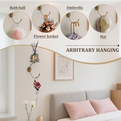 Hand Towel Holder for Bathroom with Vintage Wall Mounted Candle Holder, Rustproof Anti-Corrosion Alloy Unique Gold Towel Hook, Sturdy Coat Hanger for Vintage Kitchen Bathroom Decor and Accessories