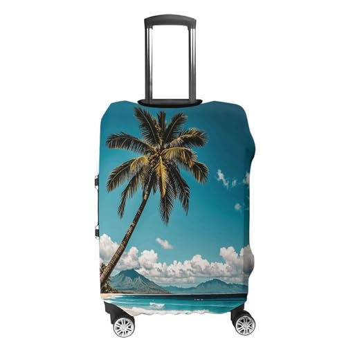Palm Tree Hawaii Beach Luggage Cover Elastic Suitcase Protector Case Anti-Scratch Washable Baggage Covers Protector For Traveling, Aircraft Consignment S4