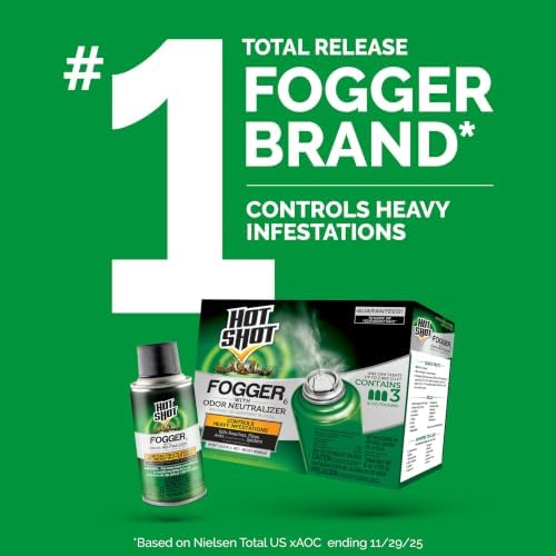 Hot Shot Fogger with Odor Neutralizer, 2 Oz Cans (6 Count), 2 Pack | Kills Hidden Bugs on Contact, Use in Apartments, Homes, Attics, Basements, Cabins & More, Treats 2,000 Cu. Ft., Non-Staining - View 4