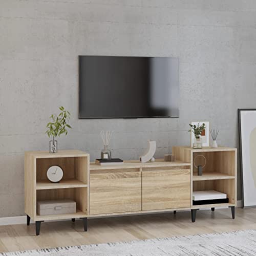 AJJHUUKI Muebles de exterior - Mueble de TV de roble Sonoma 160 x 35 x 55 cm Muebles de madera de ingeniería
