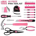 40PCS Tool Set , Small Tool Kit, General Household Tool Box for Home Repair, Ideal Gift Choice (Pink) - Image 3