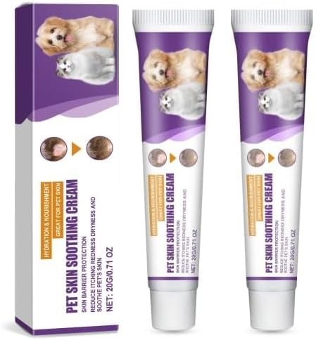 Pet Care Cream for Itchy,Hotspots Itchy Irritated Skin Relief for Dog & Cat,Pet Skin Care Cream,Soothing Itchy Dog Skin Relief,Pet Wound Care Gel 2PC