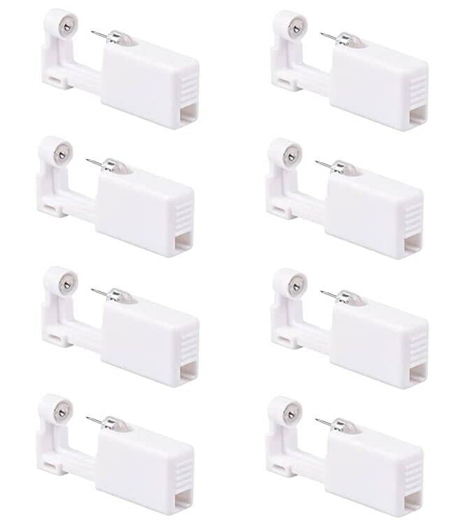 okalabandee 8 Piezas Pistolas para Perforar para Piercing de Oreja, Oreja Herramienta para Perforar Pendientes, Blanco Portátil Juego de Herramientas de Pistola de Perforación para Mujeres, Hombres