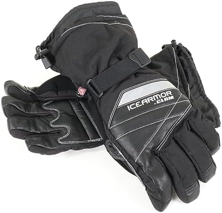 ICEARMOR by Clam Renegade Ice Fishing Gloves – Waterproof, 333g Primaloft Insulation, Goatskin Palm, 600D Shell (Large)