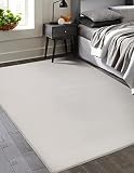 Mia´s Teppiche Luna kuschelig Warmer Fellteppich, weich und elegant, waschbar und Fußbodenheizung geeignet, Öko-Tex Zertifiziert, Beige, 140 x 200 cm