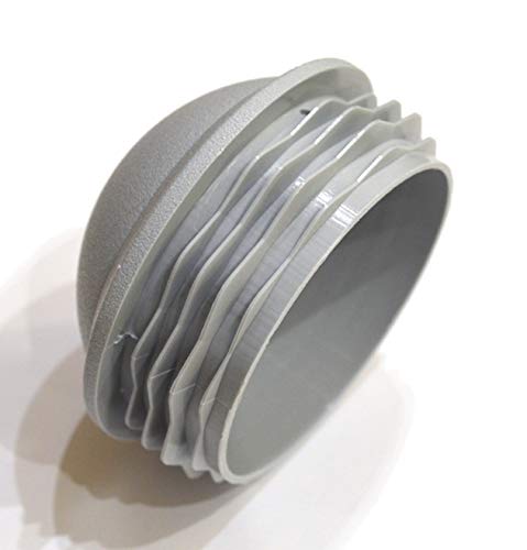 Image of 2pcs Pack: 3 1 /2 Inch Round Plastic Spherical End Cap (for Hole Size from 3 3 /16 to 3 3 /8, Including 3 1 /4 inches), Dome Shaped Cover for Steel Fence Post, Furniture Finishing Plug (Grey)