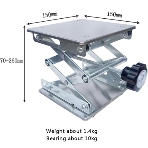 Mesa elevadora de tijera portátil, plataforma manual de aluminio para una carga sin esfuerzo de hasta 25 kg, perfecta para laboratorios y entornos educativos