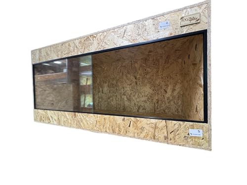 PogonaReptile66 Terrarium OSB 3 120x60x60 cm en Bois pour Reptiles avec Vitres Coulissantes en Verre et Aérations en INOX