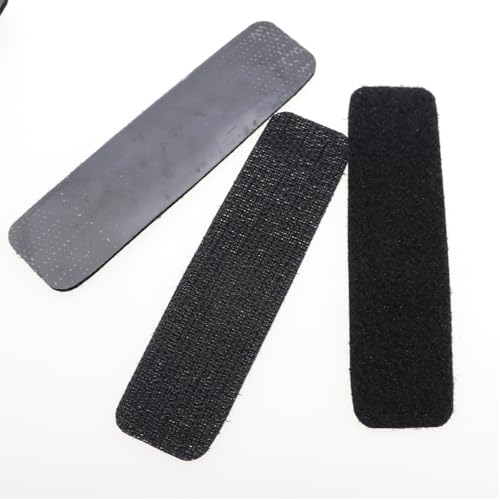 Image of 16PCS Double Sided Adhesive Tape 4x1in Rectangle Non Tracking Double Sided Backed Adhesive Snap Sofa Carpet Screen Stickers Double Sided Adhesive Strips Black