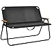 Outsunny 2-Sitzer Gartenbank, Sitzbank, Klappbare Campingbank, Klappbank bis 220 kg belastbar, für Camping, Terrasse, Mesh, Schwarz, 108 x 65 x 73 cm